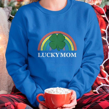 Gift for Mom Shirt, Funny Mom Unisex T-Shirt/Hoodie/Sweatshirt HLT00 - Lucky Mom Shamrock St. Patricks Day Rainbow Saint Paddys T-Shirt