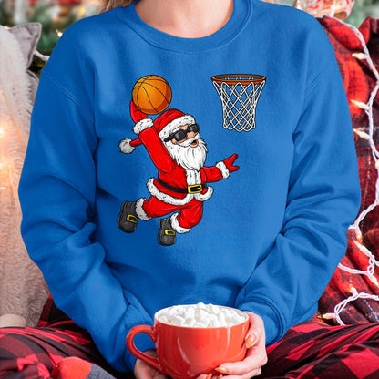 Christmas Santa Claus Dunking A Basketball Boys Kids Xmas T-Shirt - Christmas Unisex T-Shirt/Hoodie/Sweatshirt - HNDS00