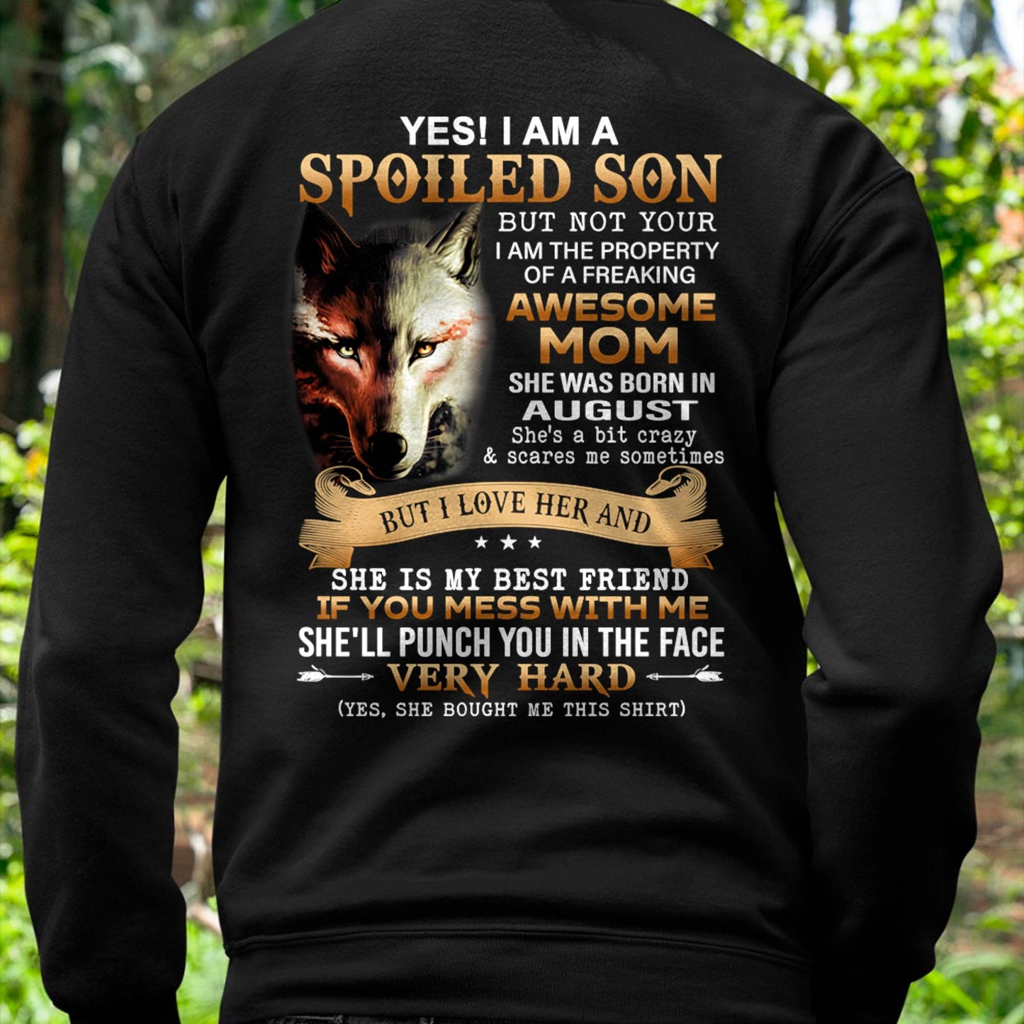 August - Lucky Son of Awesome Mom - Perfect Gift for Son From Mom - MTNN08 (SKU10-128-08)