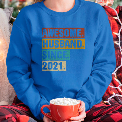 Best Wife Shirt, Wife and Husband Unisex T-Shirt/Hoodie/Sweatshirt HLT00 - 3rd Year Wedding Anniversary Epic Awesome Husband Since 2021 T-Shirt (2)