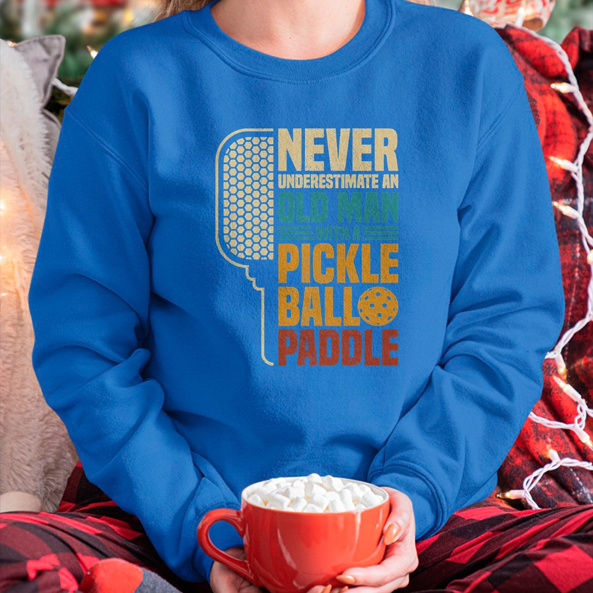 Funny Pickleball Shirt, Pickleball Lover Unisex T-Shirt/Hoodie/Sweatshirt HLT00 - Mens Never Underestimate an Old Man with A Pickleball Paddle T-Shirt, Men, Black, 3X-Large