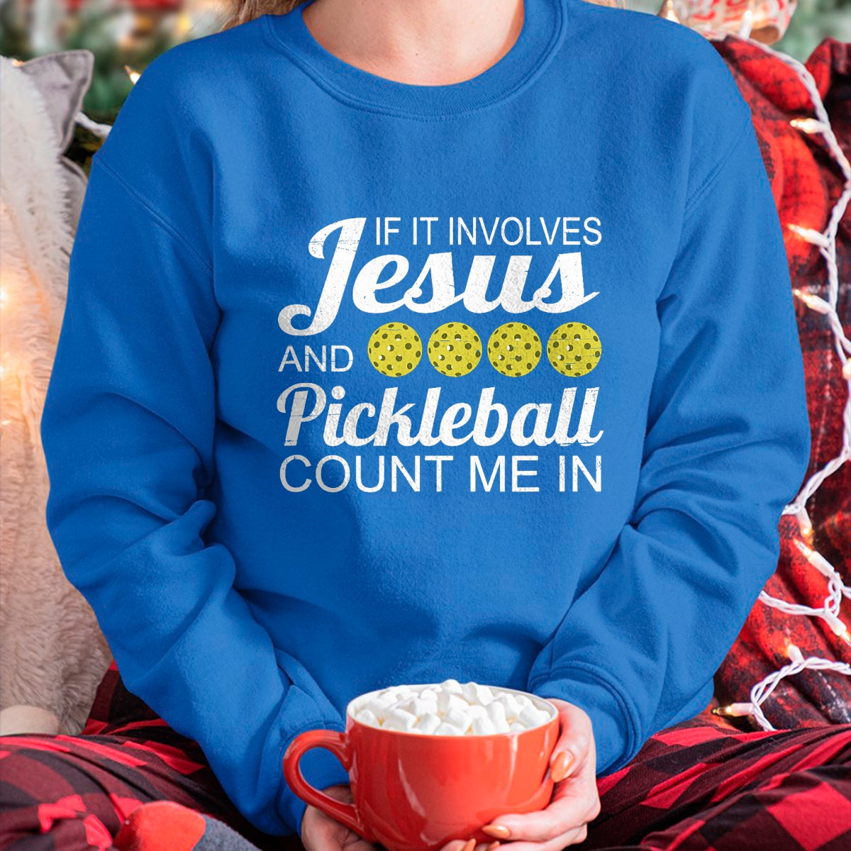Funny Pickleball Shirt, Pickleball Lover Unisex T-Shirt/Hoodie/Sweatshirt HLT00 - Distressed Jesus Pickleball Player Worship Church Graphic T-Shirt