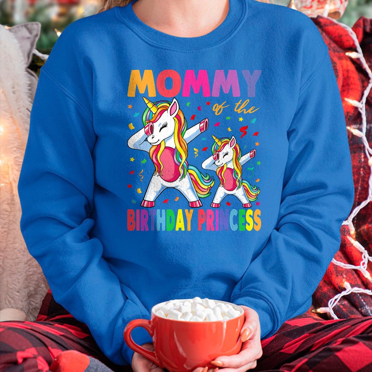 Gift for Mom Shirt, Funny Mom Unisex T-Shirt/Hoodie/Sweatshirt HLT00 - Mommy of the Birthday Princess Girl Dabbing Unicorn Mom T-Shirt