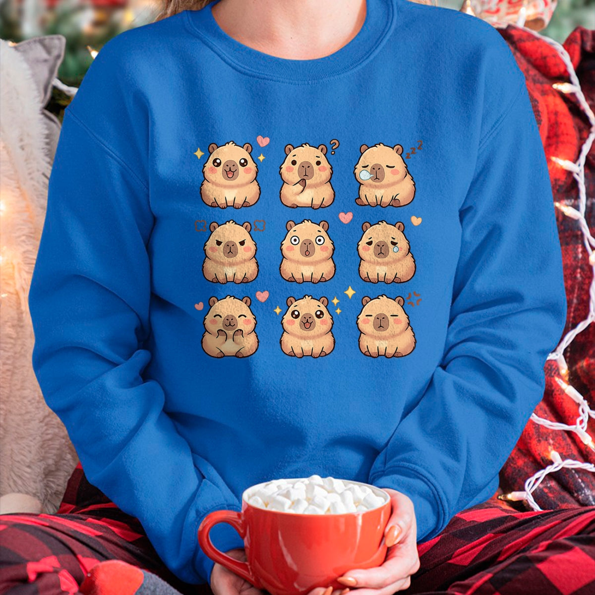 Cute Capybara Shirt, Funny Capybara Unisex T-Shirt/Hoodie/Sweatshirt HLT00 - Cute Kawaii Capybara Chibi Animal Lovers Kids Girl T-Shirt
