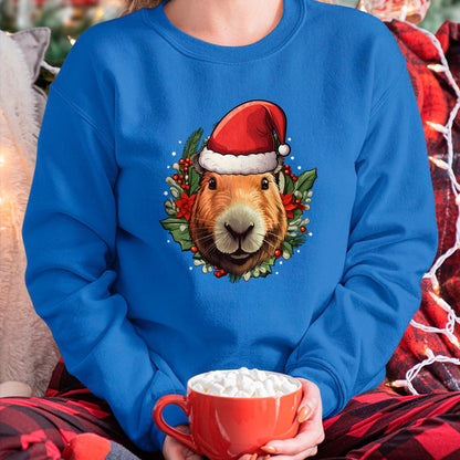 Cute Capybara Shirt, Funny Capybara Unisex T-Shirt/Hoodie/Sweatshirt HLT00 - Funny Christmas Capybara Long Sleeve T-Shirt