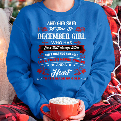 AND GOD SAID LET THERE BE DECEMBER GIRL T-Shirt/Hoodie/Sweatshirt - HNDS12