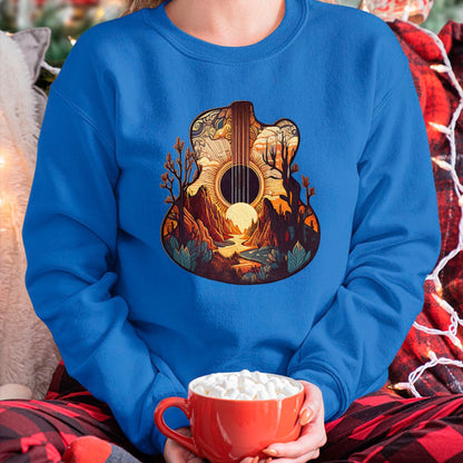 Guitar Lover Shirt, Funny Guitar UnisexT-Shirt/Hoodie/Sweatshirt HLT00 - Guitar Landscape Music Lover- Acoustic Guitar Player Graphic T-Shirt