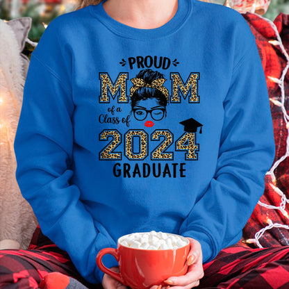 Gift for Mom Shirt, Funny Mom Unisex T-Shirt/Hoodie/Sweatshirt HLT00 - Mom Senior 2024 Proud Mom Of A Class Of 2024 Graduate T-Shirt