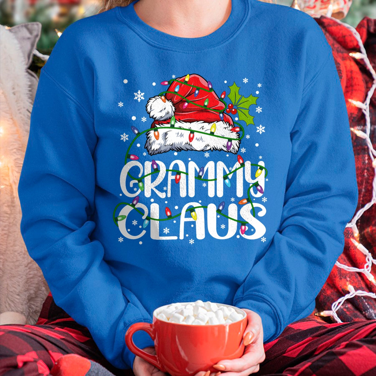 Grammy Claus Shirt Christmas Lights Pajama Family Matching Long Sleeve T-Shirt - Christmas Unisex T-Shirt/Hoodie/Sweatshirt - HNDS00