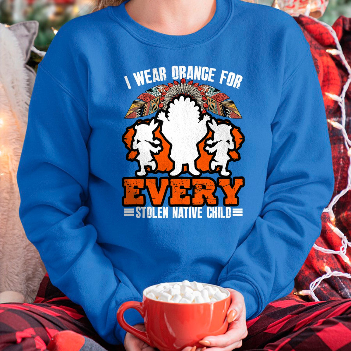 Native American T-Shirts, Vintage Native American Unisex T-Shirt/Hoodie/Sweatshirt HLT00 - Indian Pride Native American Wear Orange For Native Child