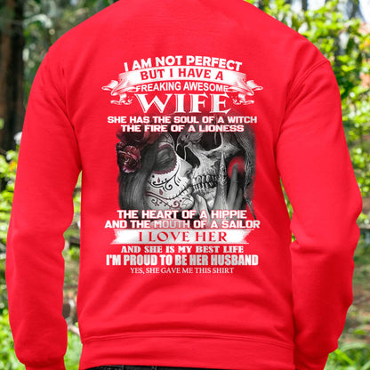 I Am Not Perfect But I Have A Freaking Awesome Wife - Gift For Husband From Wife - MTNN00 (SKU06-31-00)