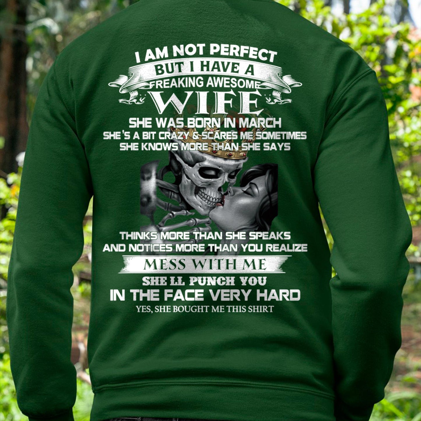 March - I Am Not Perfect But I Have A Freaking Awesome Wife - Gift For Husband From Wife - MTNN03 (SKU06-34-03)