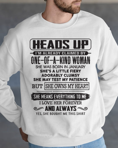 JANUARY | HEADS UP, ALREADY CLAIMED BY ONE OF A KIND WOMAN - GIFT FROM WIFE TO HUSBAND - HNDS01