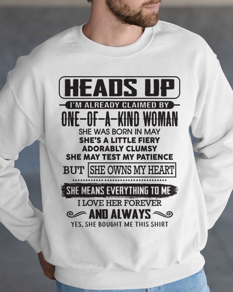 MAY | HEADS UP, ALREADY CLAIMED BY ONE OF A KIND WOMAN - GIFT FROM WIFE TO HUSBAND - HNDS05