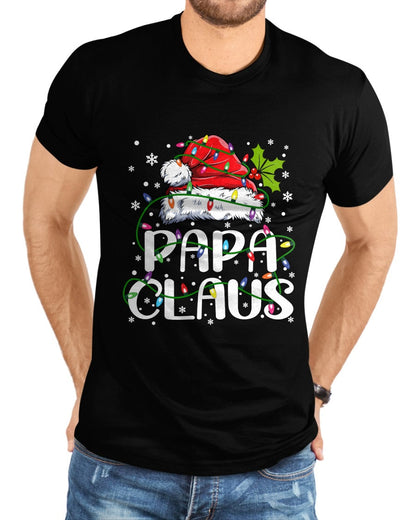 Papa Claus Christmas Lights Pajama Family Matching T-Shirt - Christmas Unisex T-Shirt/Hoodie/Sweatshirt - HNDS00