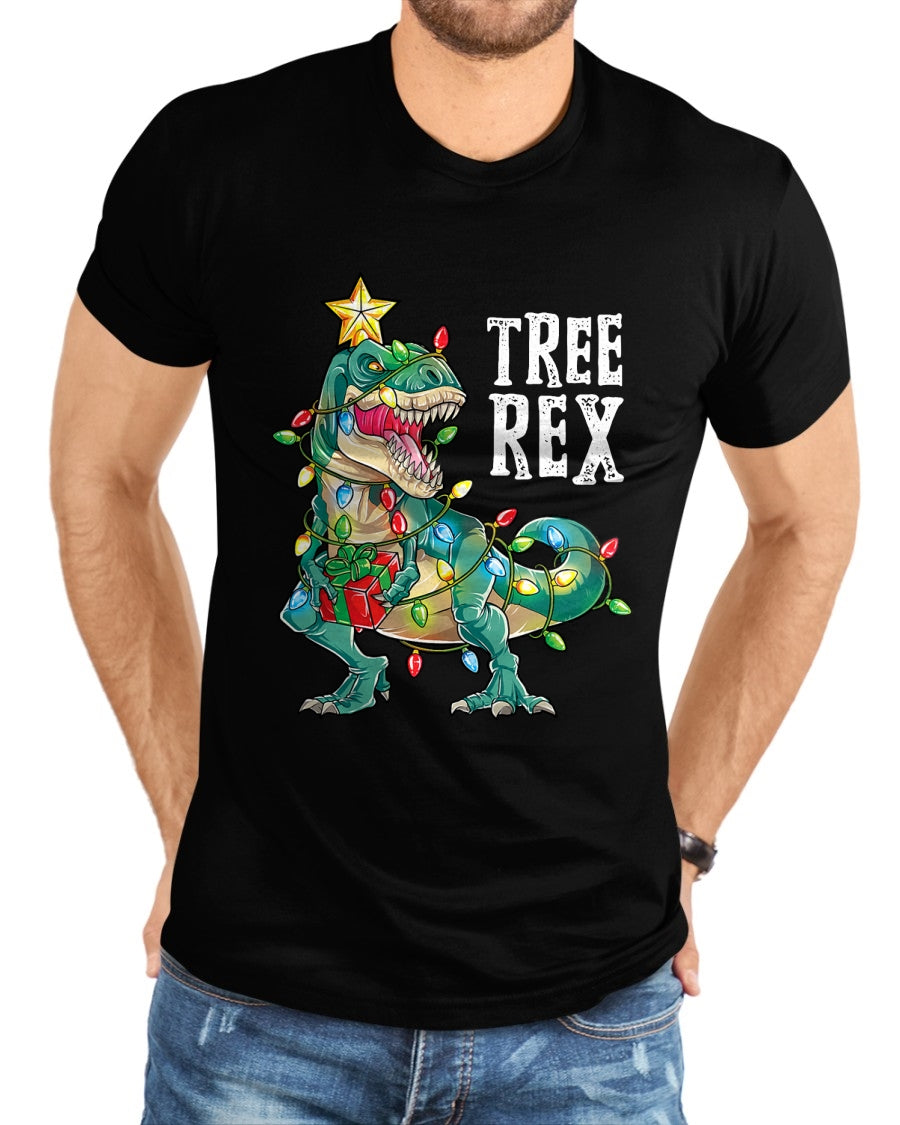 Most Wonderful Christmas Co Dinosaur Christmas Tree Rex Pajamas Men Boys Xmas Lights T-Shirt - Christmas Unisex T-Shirt/Hoodie/Sweatshirt - HNDS00