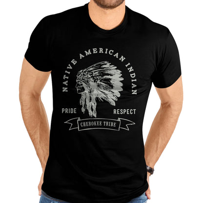 Native American T-Shirts, Vintage Native American Unisex T-Shirt/Hoodie/Sweatshirt HLT00 - American Flag - Cherokee Tribe Native American Indian Pride Respect Design T-Shirt (1)