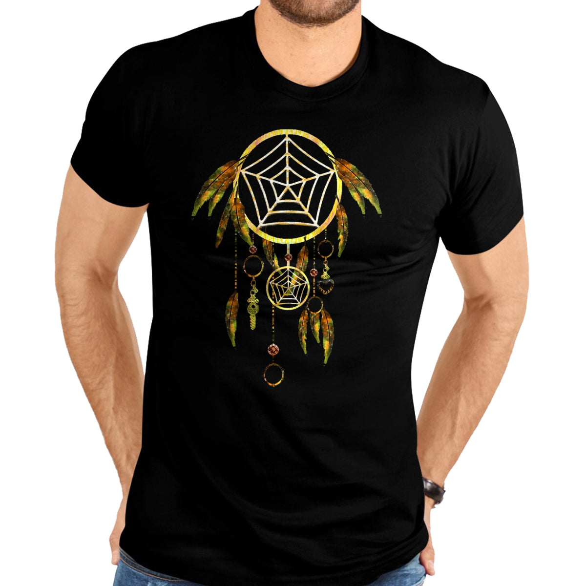 Native American T-Shirts, Vintage Native American Unisex T-Shirt/Hoodie/Sweatshirt HLT00 - Dream Catcher Autum Native American Indian Southwest Art T-Shirt