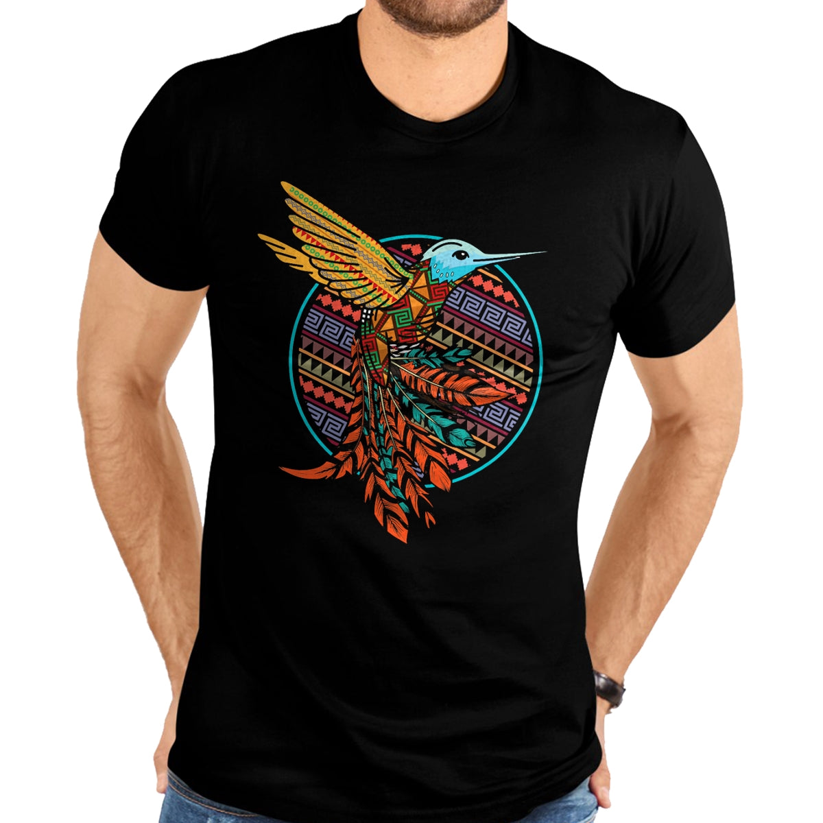 Native American T-Shirts, Vintage Native American Unisex T-Shirt/Hoodie/Sweatshirt HLT00 - Hummingbird Tribal Art Native American Indian Indigenous T-Shirt