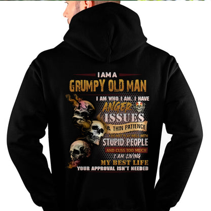 Grumpy Old Man T-Shirt - Funny Skull Anger Issues Tee - Perfect Gift For Men MTNN00 (SKU08-67-00)