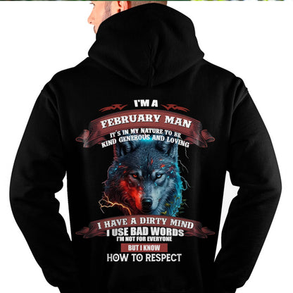 FEBRUARY - KNOW HOW TO RESPECT - BIRTHDAY T-SHIRT FOR MEN - MTNN02 (SKU12-162-02)