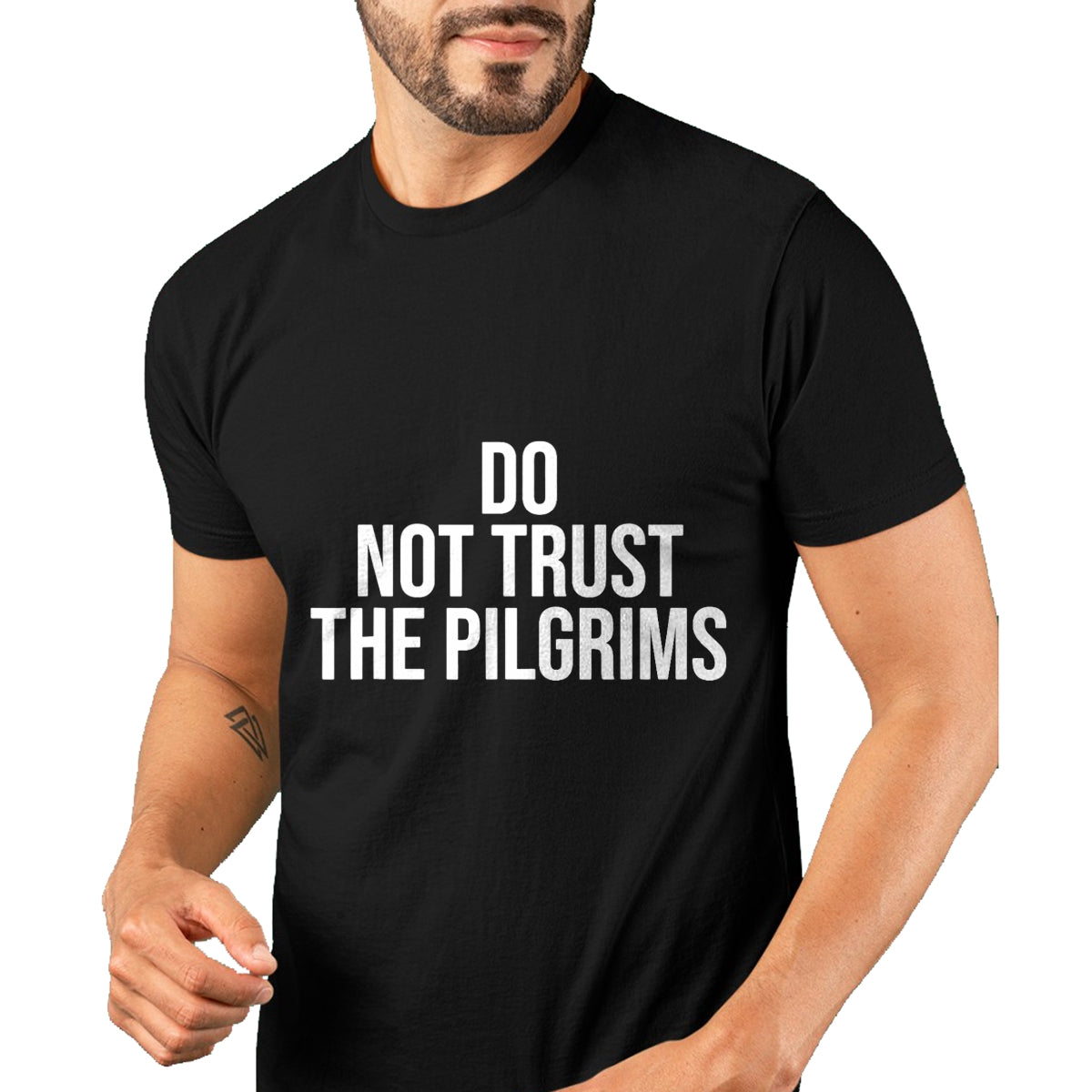 Native American T-Shirts, Vintage Native American Unisex T-Shirt/Hoodie/Sweatshirt HLT00 - American Flag - Don't Trust the Pilgrims - Thanksgiving Native American T-Shirt