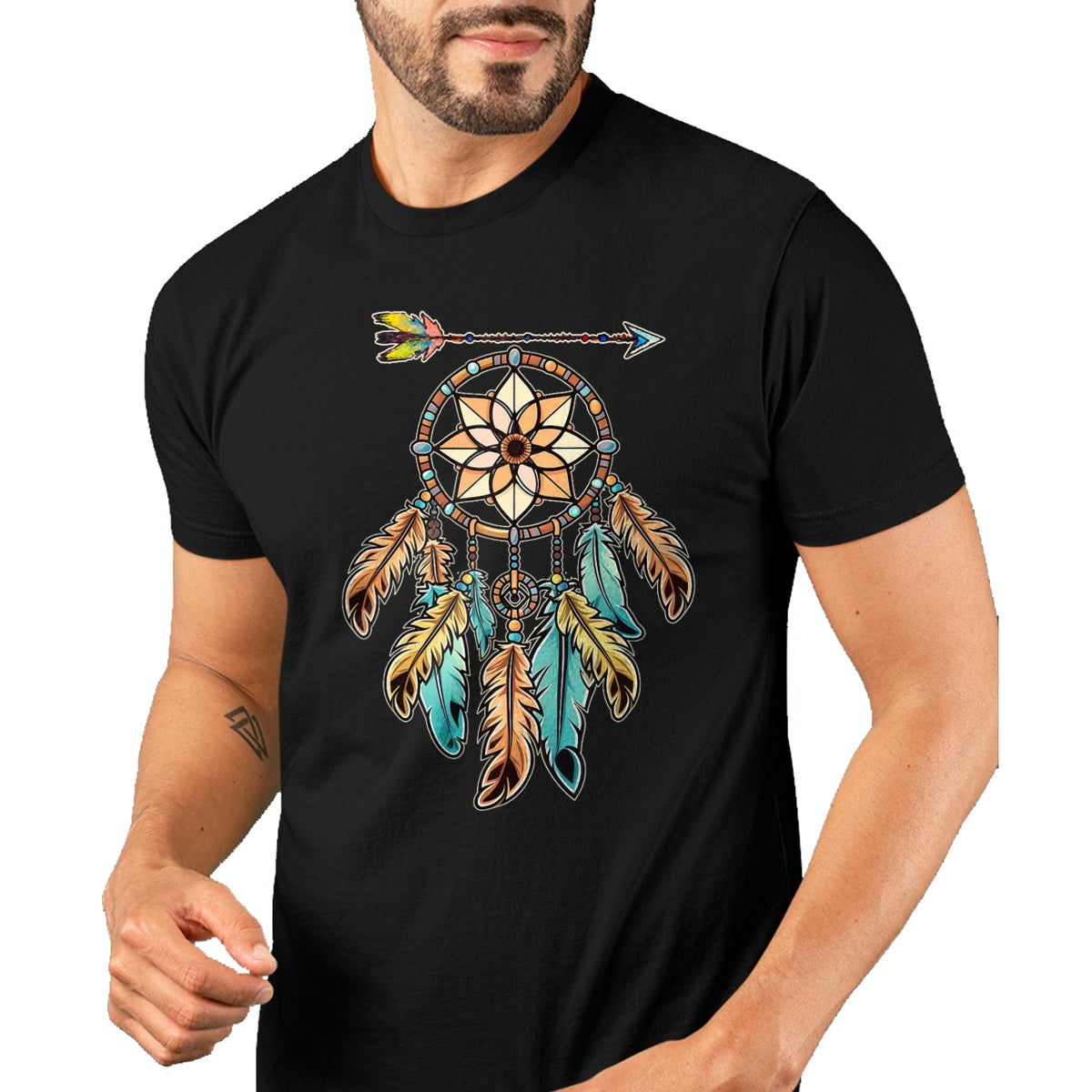 Native American T-Shirts, Vintage Native American Unisex T-Shirt/Hoodie/Sweatshirt HLT00 - Dream Catcher White Buffalo Native American Boho vibe T-Shirt