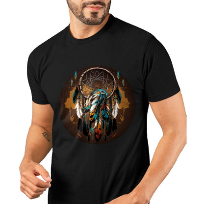 Native American T-Shirts, Vintage Native American Unisex T-Shirt/Hoodie/Sweatshirt HLT00 - Native American Dreamcatcher Indian Design Long Sleeve T-Shirt (1)