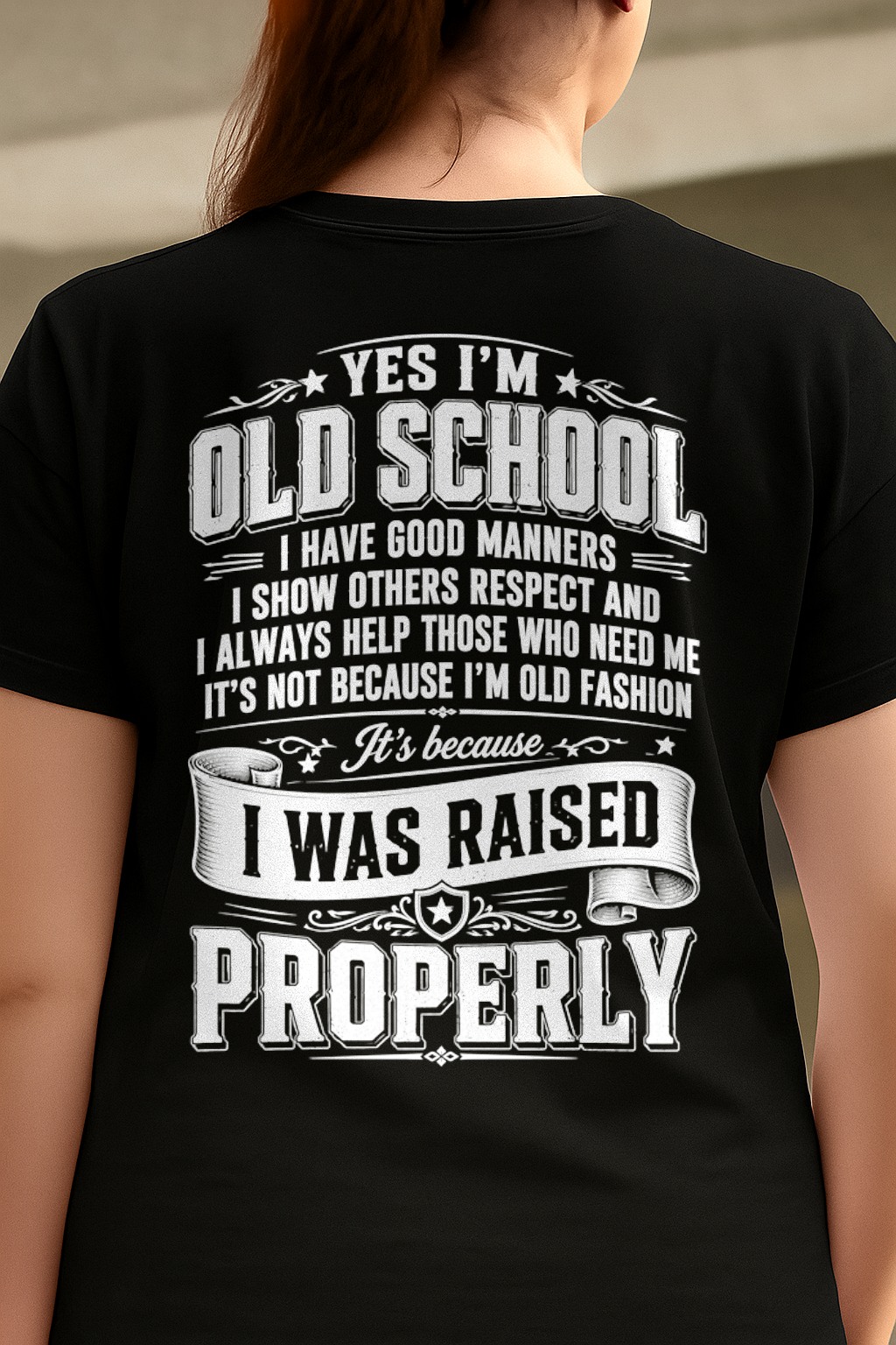 OLD SCHOOL WITH GOOD MANNERS – T-SHIRT FOR WOMEN - MTNN00 (SKU2605-453-00)