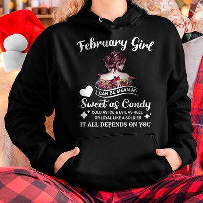 February Girl T-Shirt – Sweet As Candy, Cold As Ice - Birthday Gift for Women - MTNN02 (SKU26T-01-38-02)