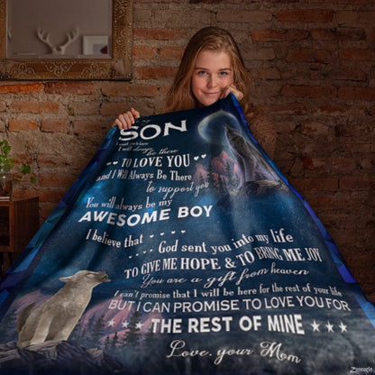 BLANKET FOR SON - GIFT FROM MOM - COMFORT & WARMTH GIFT