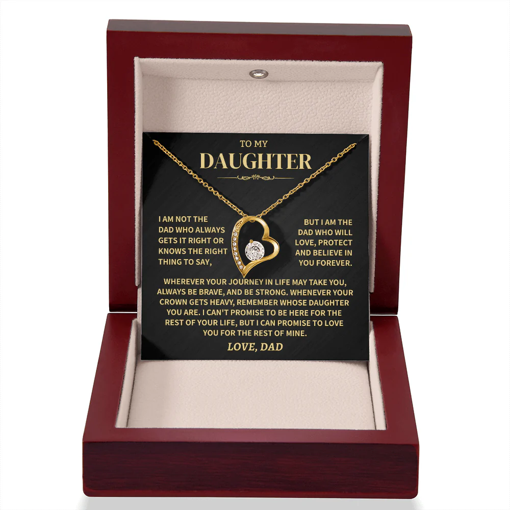 TO MY DAUGHTER "Whenever Your Crown Gets Heavy" - GIFT FROM DAD NTTD00 - Forever Love Necklace