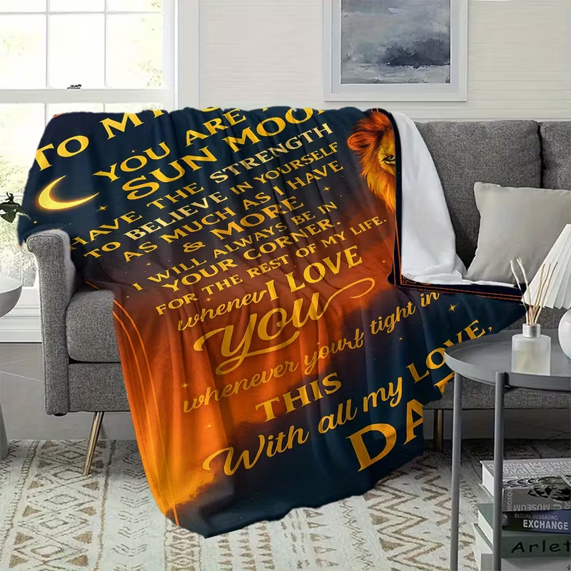 To My Little Daughter Blanket – Comfort Woven from Dad