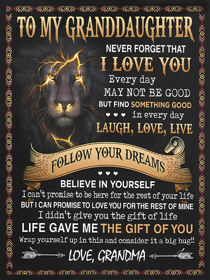 BLANKET FOR GRANDDAUGHTER – COMFORT & WARMTH GIFT FROM GRANDMA  Sherpa Fleece Quilt Blanket NTTD00 (SKUB09-41)