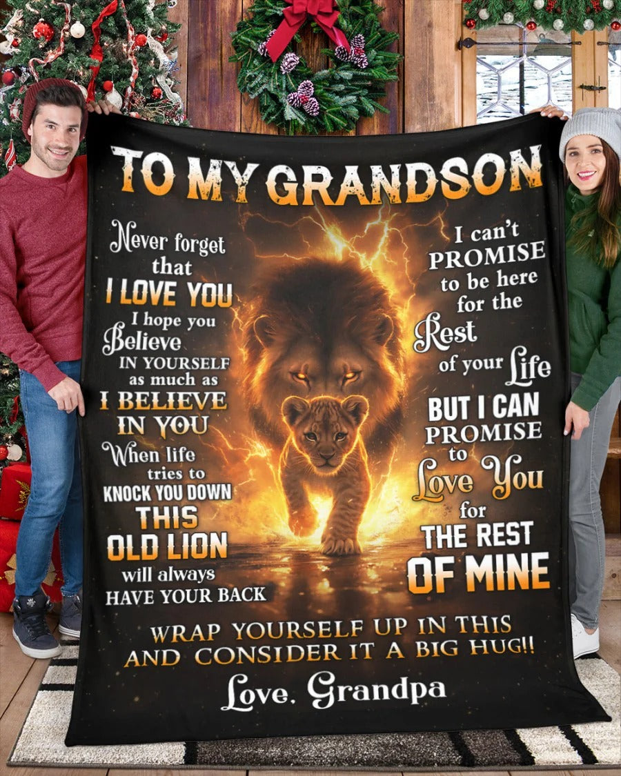 BLANKET FOR GRANDSON – COMFORT & WARMTH GIFT FROM GRANDPA  Sherpa Fleece Quilt Blanket mtnn00 (SKUB10-116)