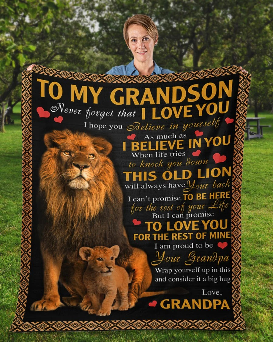 BLANKET FOR GRANDSON – COMFORT & WARMTH GIFT FROM GRANDPA  Sherpa Fleece Quilt Blanket mtnn00 (SKUB09-113)
