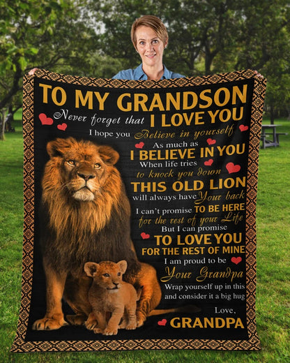 BLANKET FOR GRANDSON – COMFORT & WARMTH GIFT FROM GRANDPA  Sherpa Fleece Quilt Blanket mtnn00 (SKUB09-113)