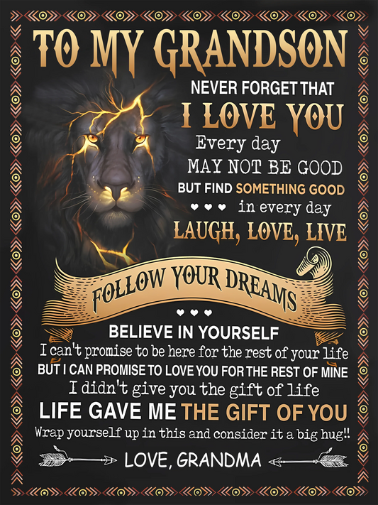 BLANKET FOR GRANDSON – COMFORT & WARMTH GIFT FROM GRANDMA  Sherpa Fleece Quilt Blanket NTTD00 (SKUB09-43)