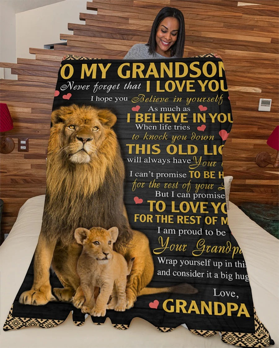 BLANKET FOR GRANDSON – COMFORT & WARMTH GIFT FROM GRANDPA  Sherpa Fleece Quilt Blanket mtnn00 (SKUB09-113)