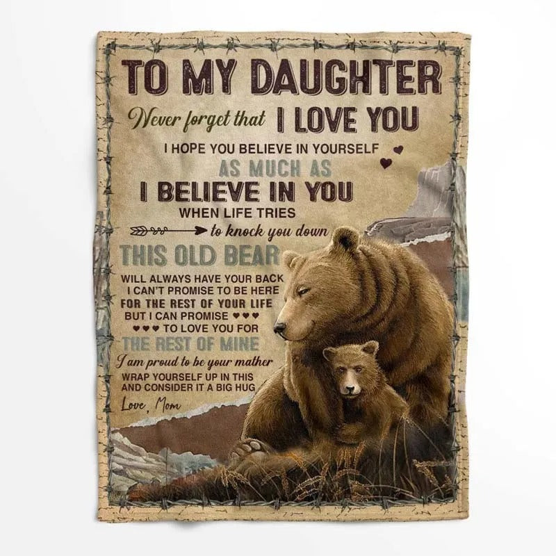 BLANKET FOR DAUGHTER - GIFT FROM MOM - COMFORT & WARMTH GIFT