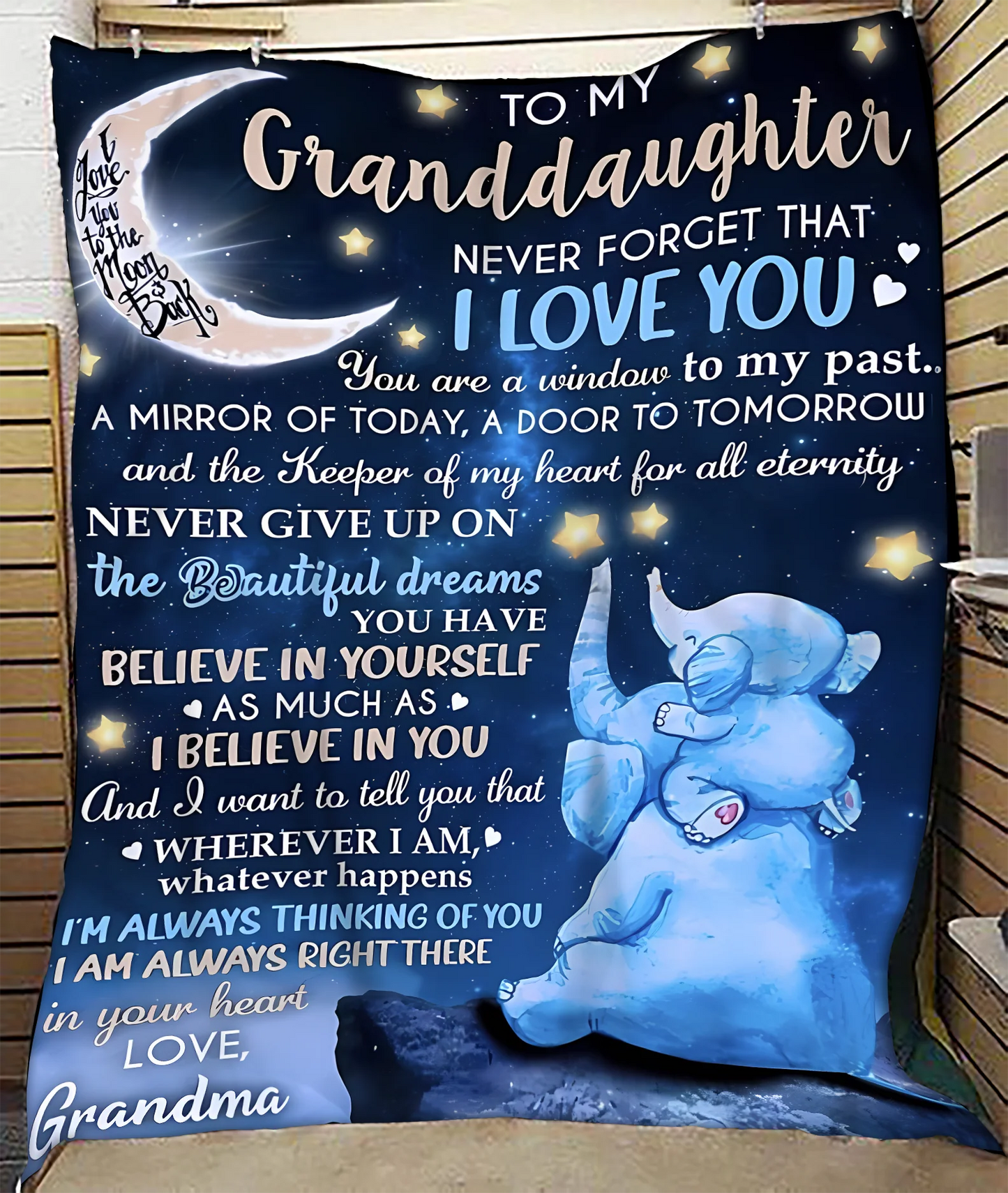 BLANKET FOR GRANDDAUGHTER – COMFORT & WARMTH GIFT FROM GRANDMA  Sherpa Fleece Quilt Blanket MTNN00 (SKU-CHAU-B20)