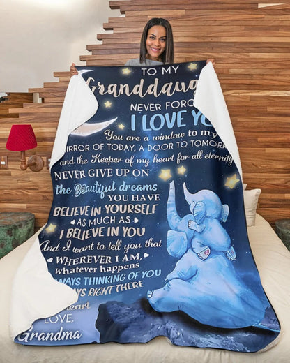 BLANKET FOR GRANDDAUGHTER – COMFORT & WARMTH GIFT FROM GRANDMA  Sherpa Fleece Quilt Blanket MTNN00 (SKU-CHAU-B20)