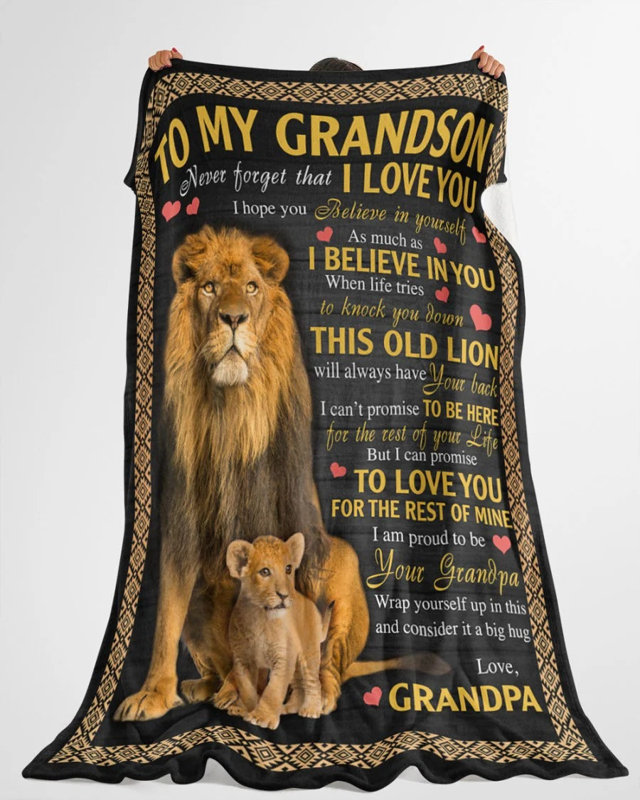 BLANKET FOR GRANDSON – COMFORT & WARMTH GIFT FROM GRANDPA  Sherpa Fleece Quilt Blanket mtnn00 (SKUB09-113)