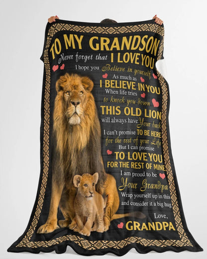 BLANKET FOR GRANDSON – COMFORT & WARMTH GIFT FROM GRANDPA  Sherpa Fleece Quilt Blanket mtnn00 (SKUB09-113)