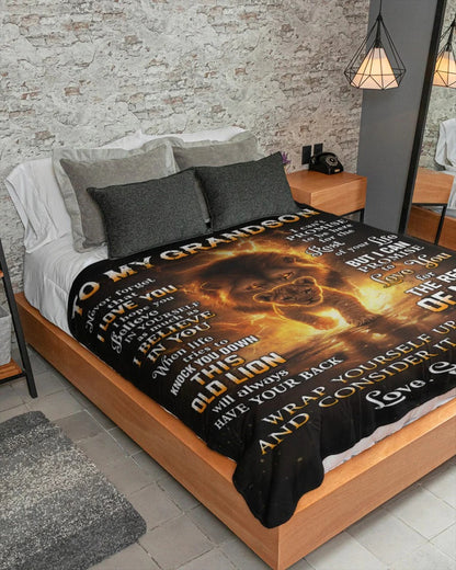 BLANKET FOR GRANDSON – COMFORT & WARMTH GIFT FROM GRANDPA  Sherpa Fleece Quilt Blanket NTTD00 (SKUB10-116)