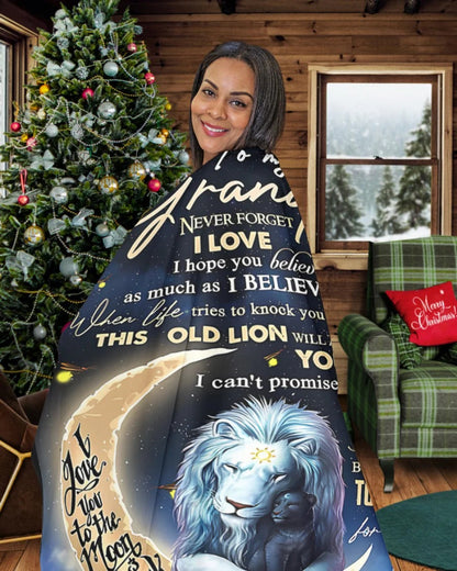 BLANKET FOR GRANDSON – COMFORT & WARMTH GIFT FROM GRANDMA  Sherpa Fleece Quilt Blanket MTNN00 (SKU-CHAU-B19)