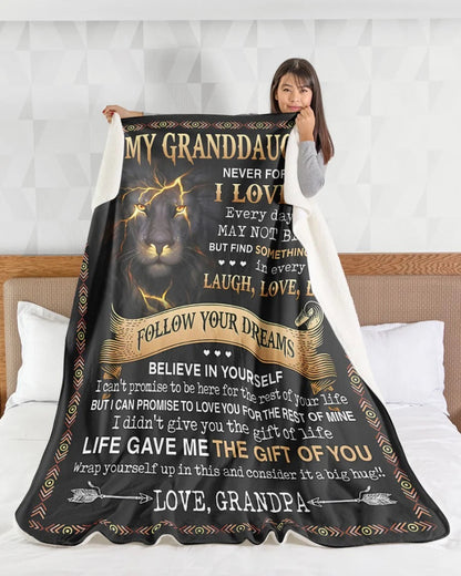 BLANKET FOR GRANDDAUGHTER – COMFORT & WARMTH GIFT FROM GRANDPA  Sherpa Fleece Quilt Blanket mtnn00 (SKUB09-44)