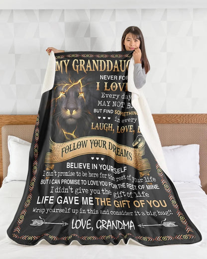 BLANKET FOR GRANDDAUGHTER – COMFORT & WARMTH GIFT FROM GRANDMA  Sherpa Fleece Quilt Blanket MTNN00 (SKUB09-41)