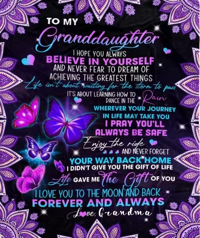 To My Granddaughter Blanket – A Warm Embrace from Your Grandma (SKU26B-01-58)