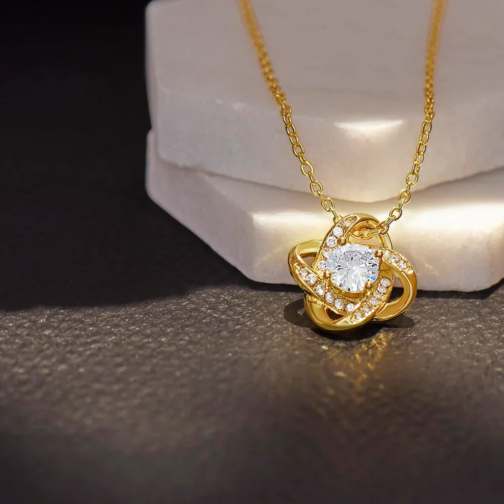 TO MY DAUGHTER FROM MOM - Premium Love Knot Necklace